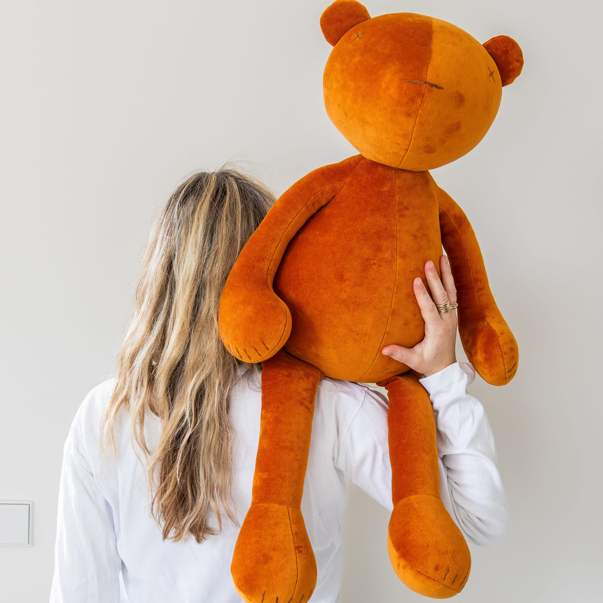 Jermaine the XXL stuffed teddy bear plush, full size view