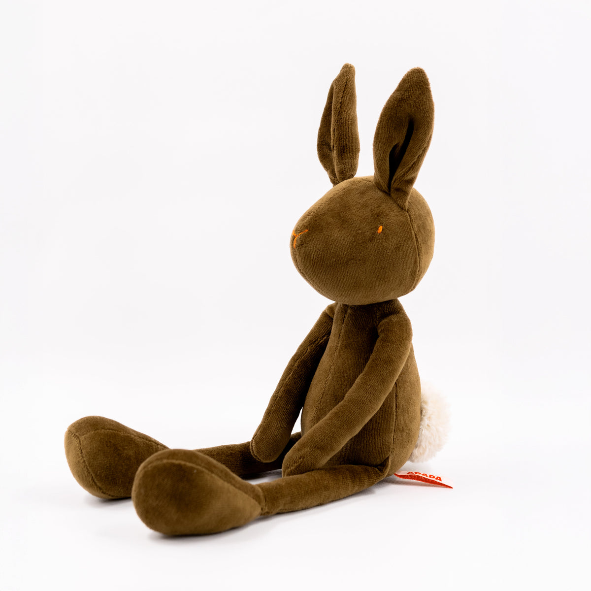 Stuffed rabbit plush Daniel, brown, sitting pose