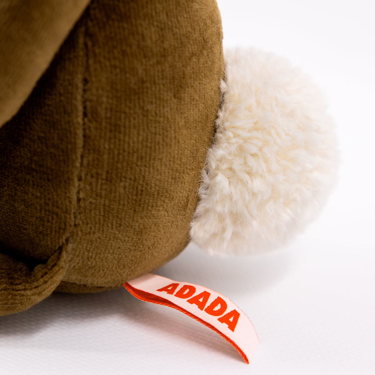 Stuffed rabbit plush Daniel, brown, additional detail view