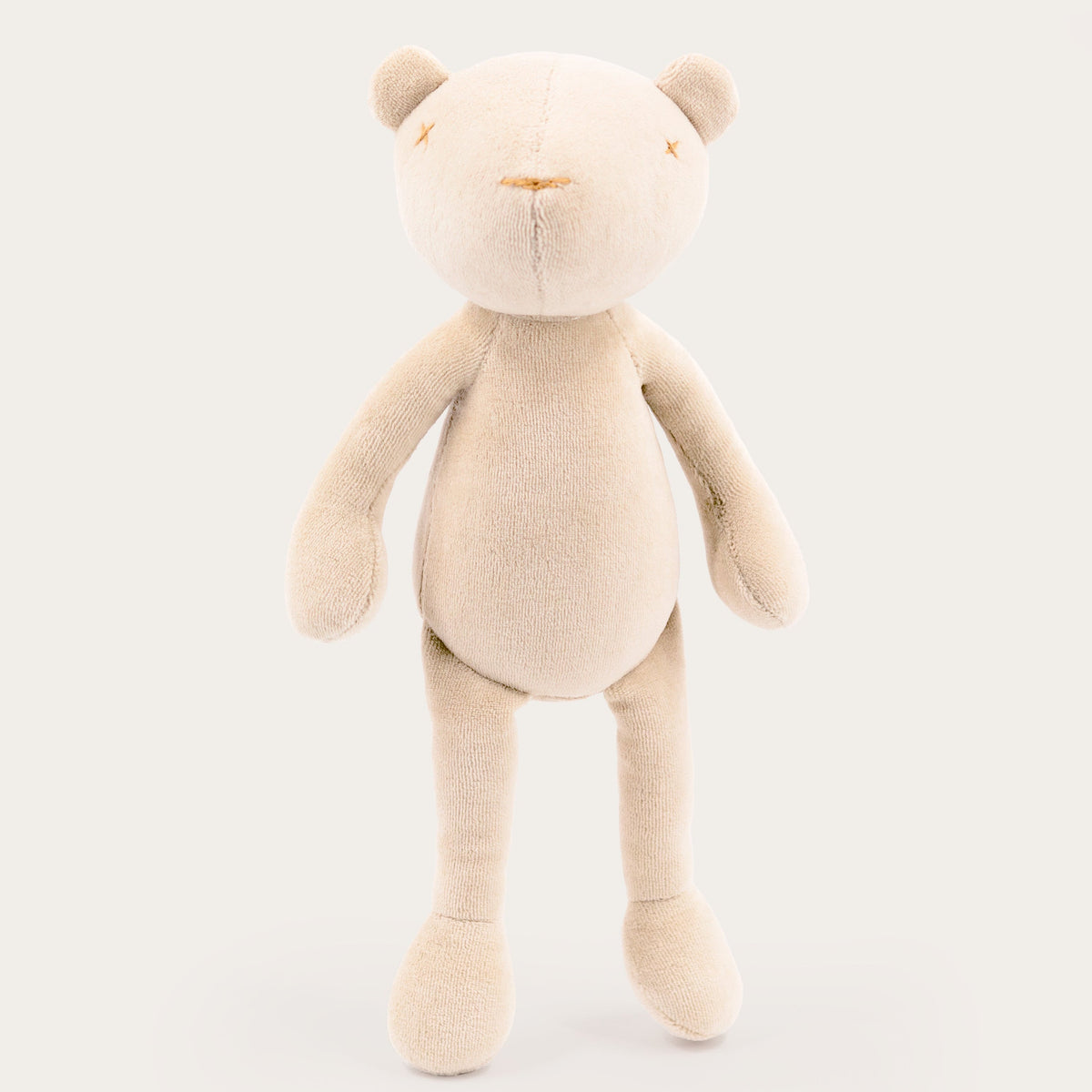 Stuffed teddy bear plush Jermaine, medium size, vanilla beige