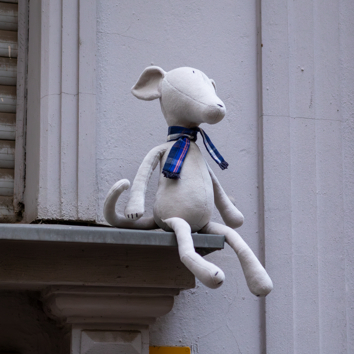 Large stuffed greyhound plush toy, additional view