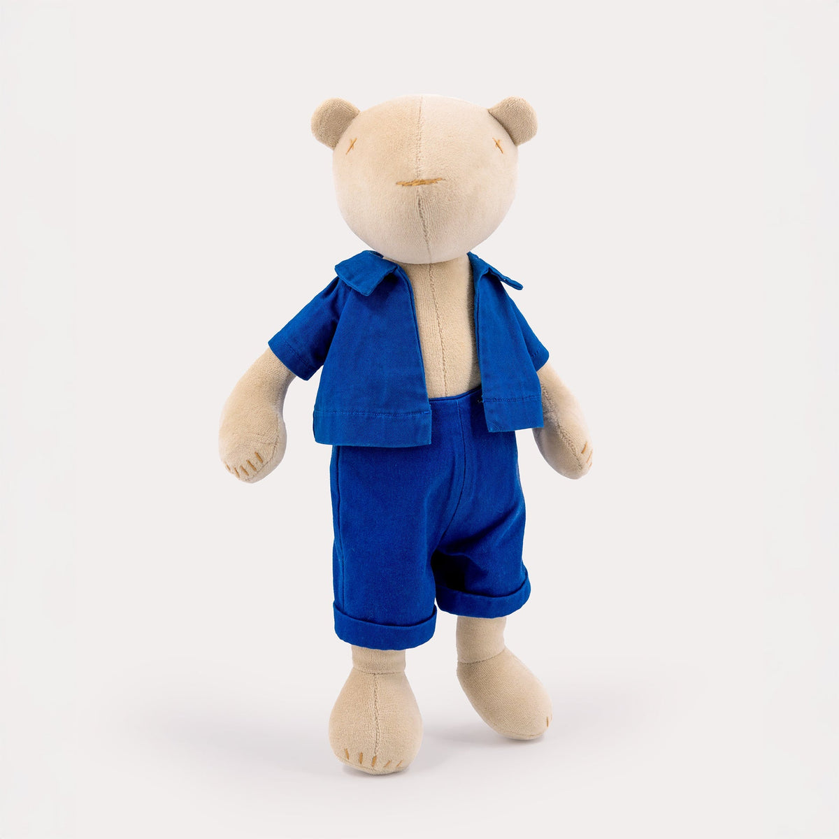 Jermaine the stuffed teddy bear plush, tobacco brown, front view
