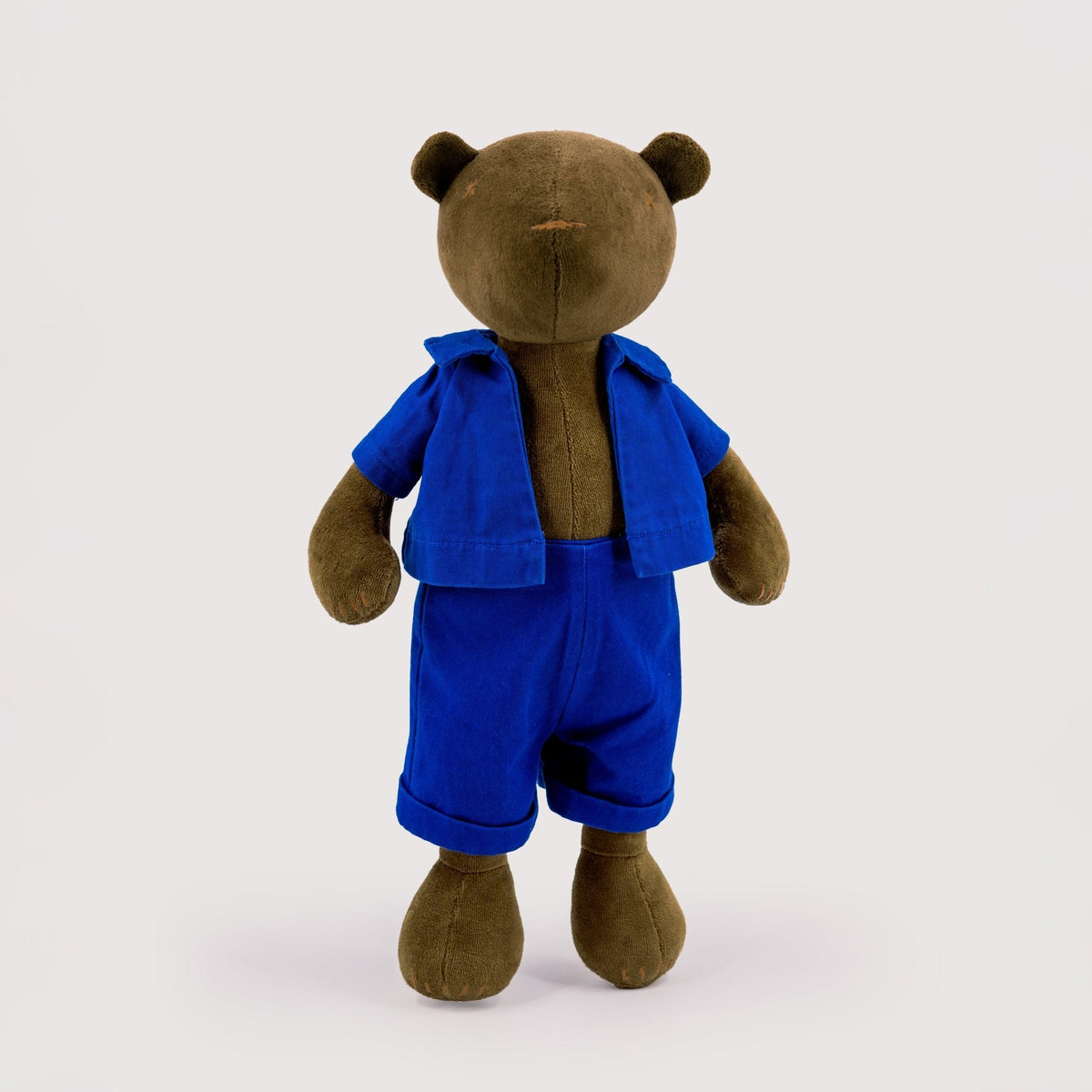 Stuffed teddy bear plush Jermaine, olive, side view