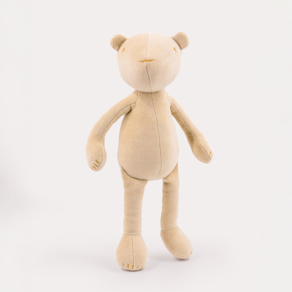 Jermaine the stuffed teddy bear plush, beige, front view