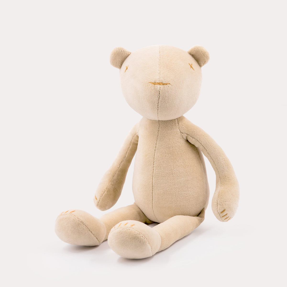 Jermaine the stuffed teddy bear plush, beige, sitting pose