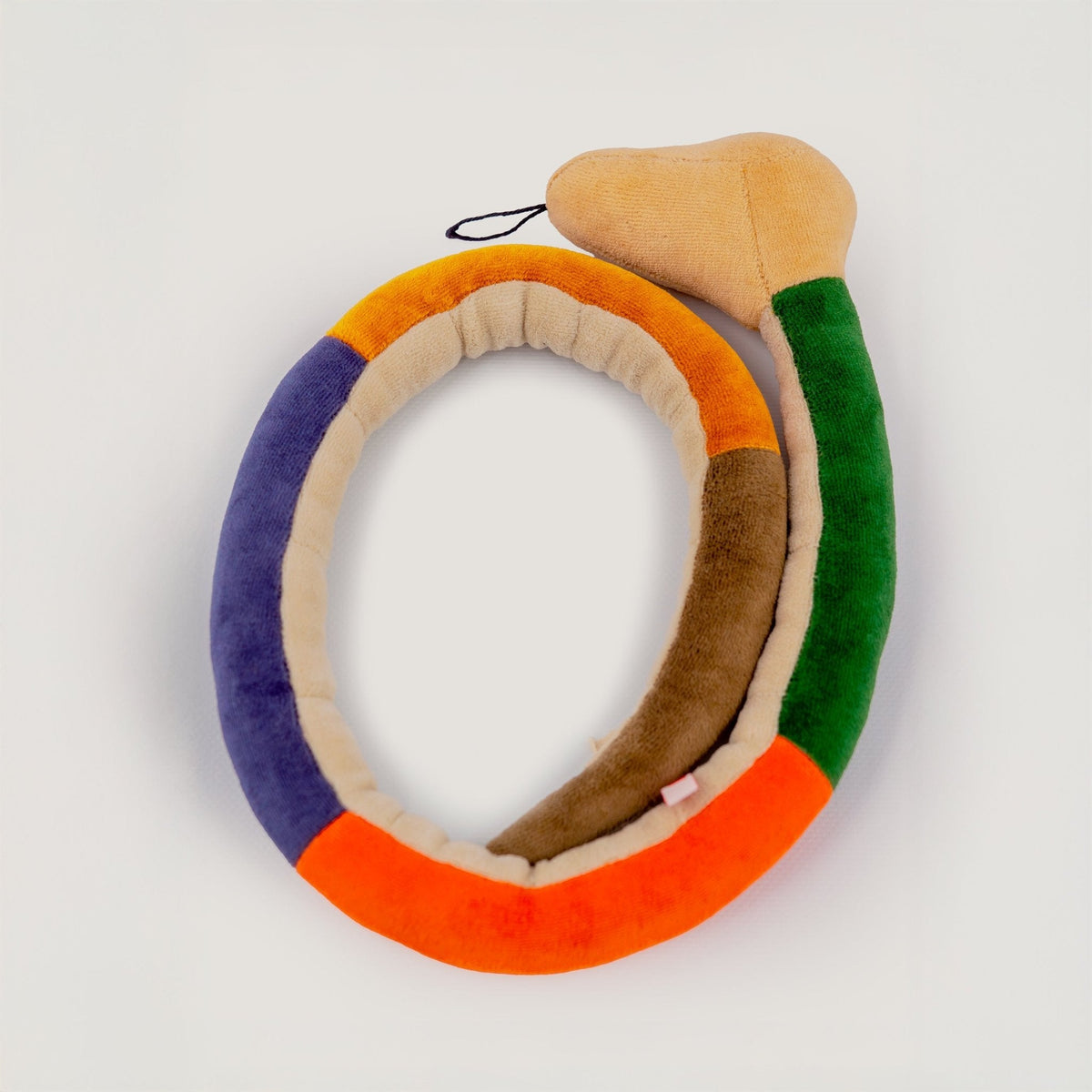 Stuffed snake plush Ziggy, coiled pose