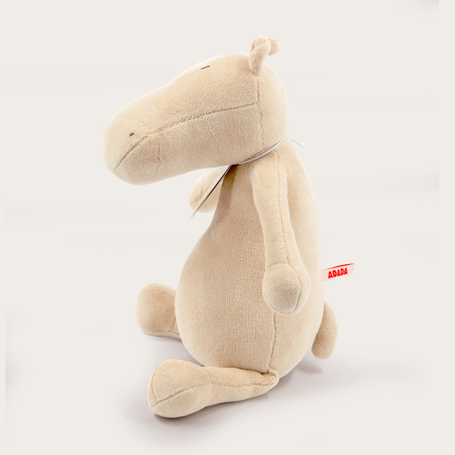Stuffed hippo plush Momo, olive, side view